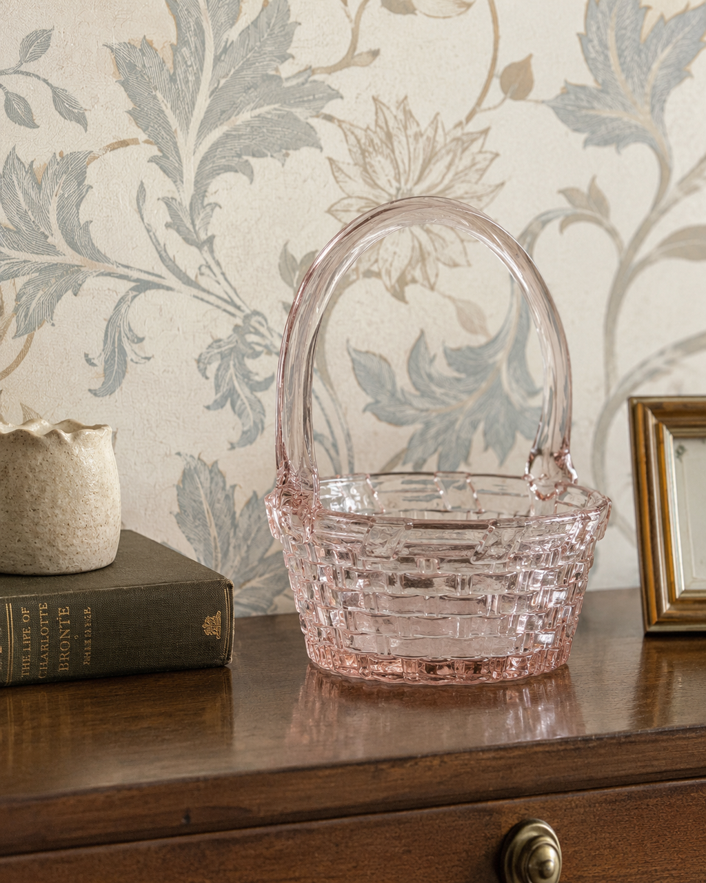Williams-Sonoma Pink Glass Woven Basket