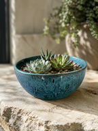 Mottled Blue Studio Pottery Planter