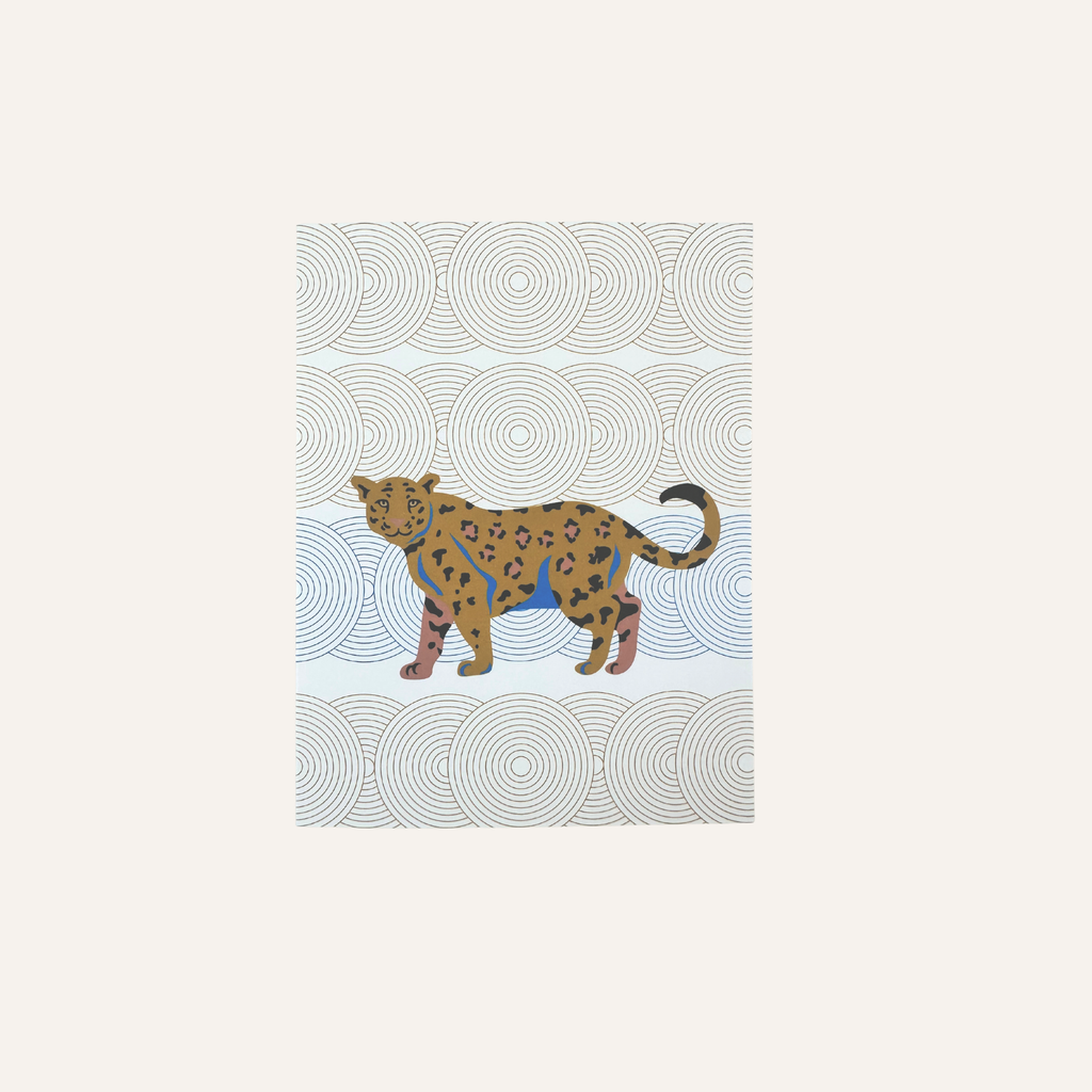 Leopard Note Card | Leopard in Blue