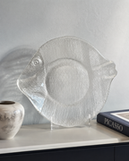 Mid-Century Italian Glass Fish Serving Platter, Attributed to Fidenza Vetraria