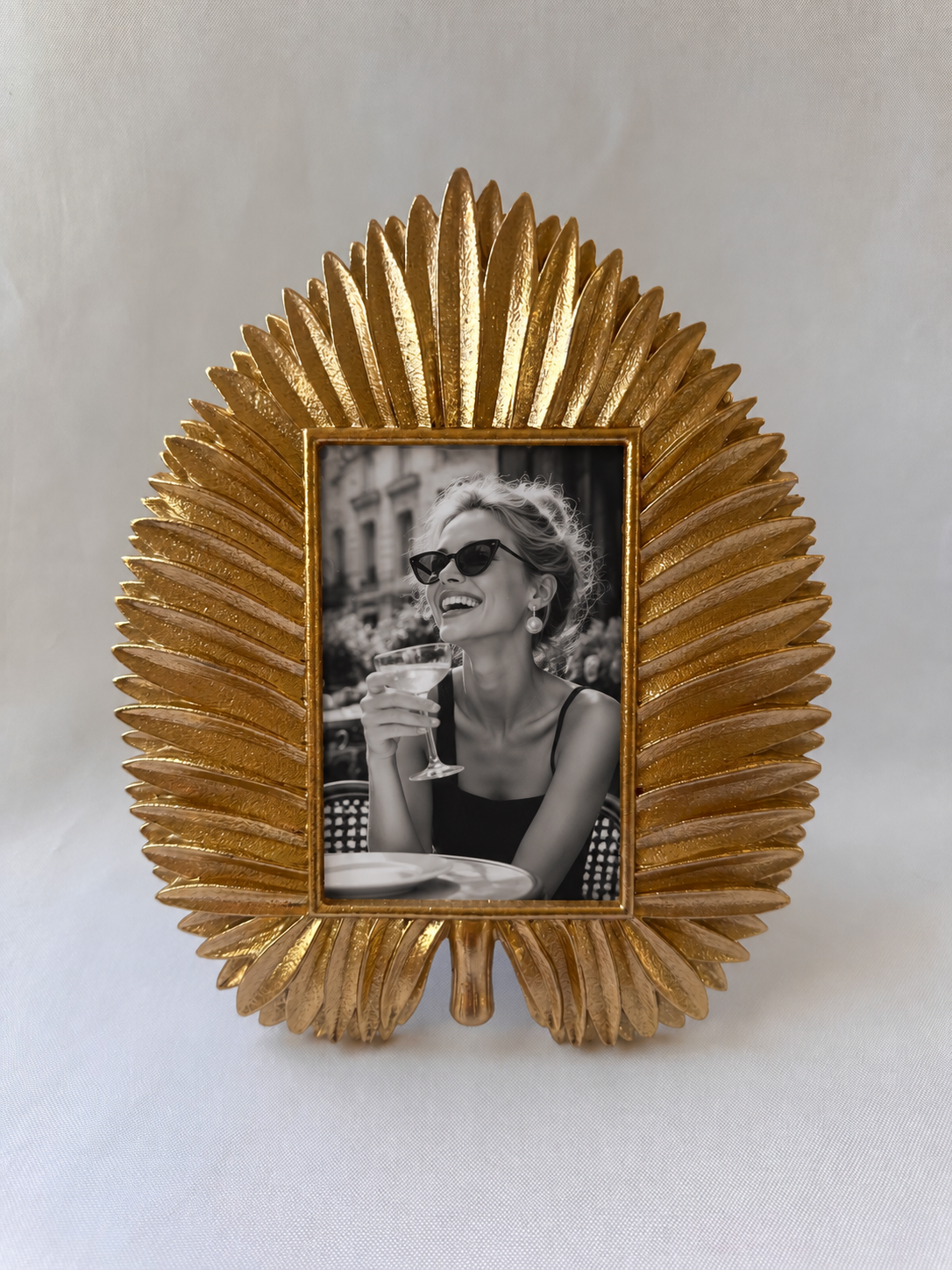 Gold-Tone Leaf Tabletop Frame, 4 x 6