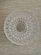 Bottom view showing the Gorham cut crystal pattern on the base.