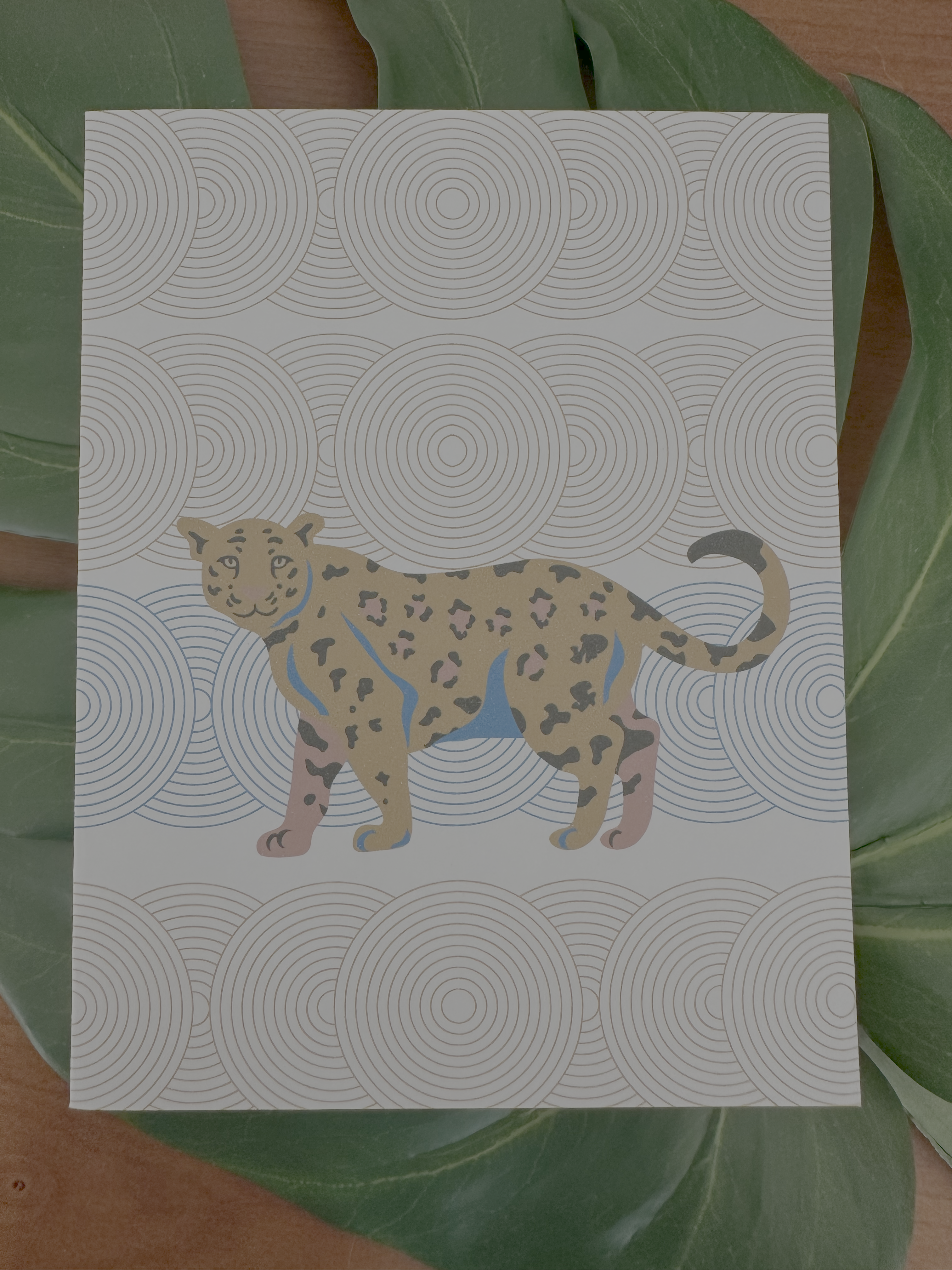 Leopard Note Card | Leopard in Blue