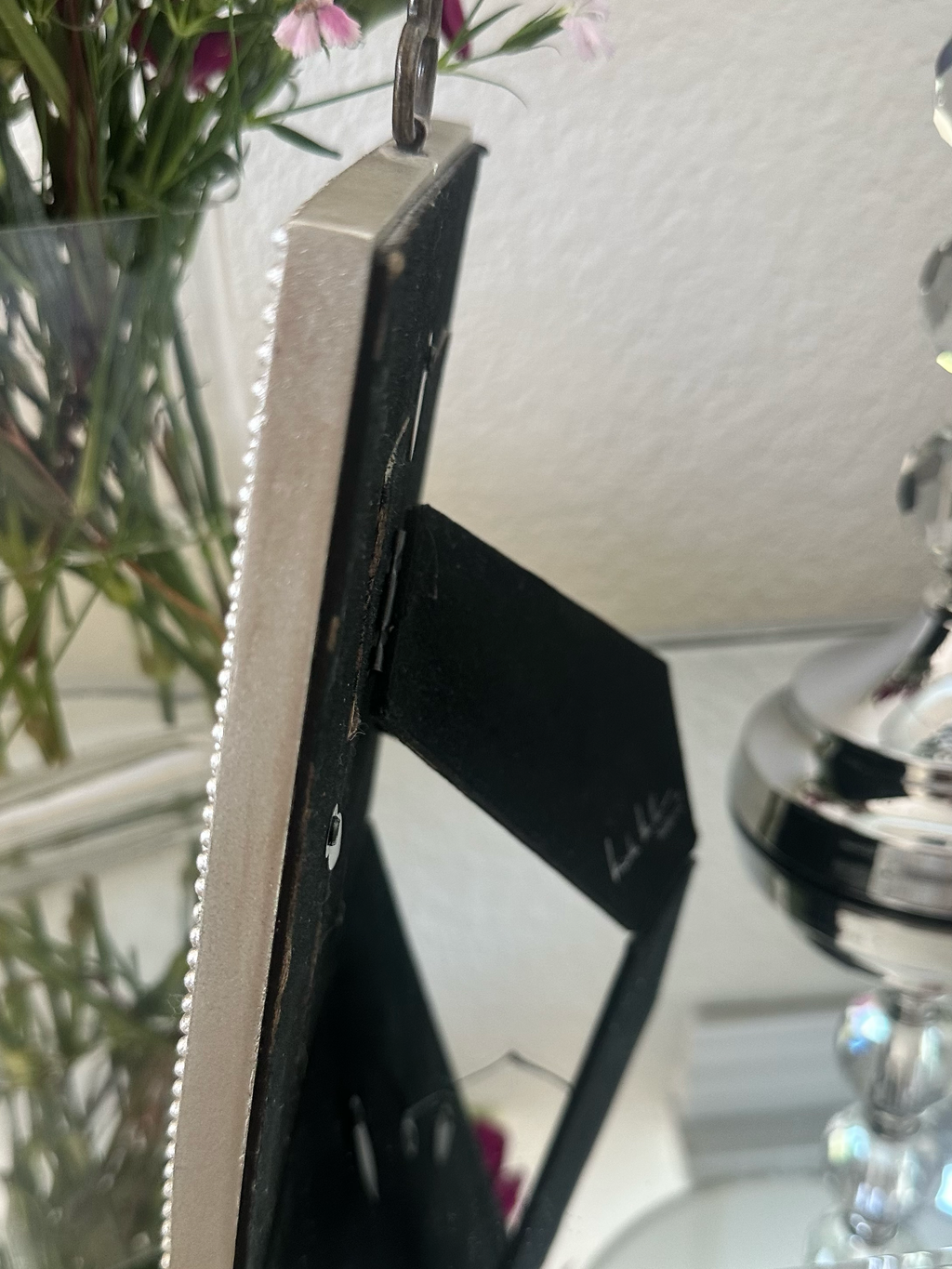 Nicole Miller Silver-Tone Beaded Picture Frame with Trefoil Accent