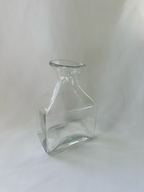 Handmade Clear Glass Vase with Sculptural Pour-Spout Rim