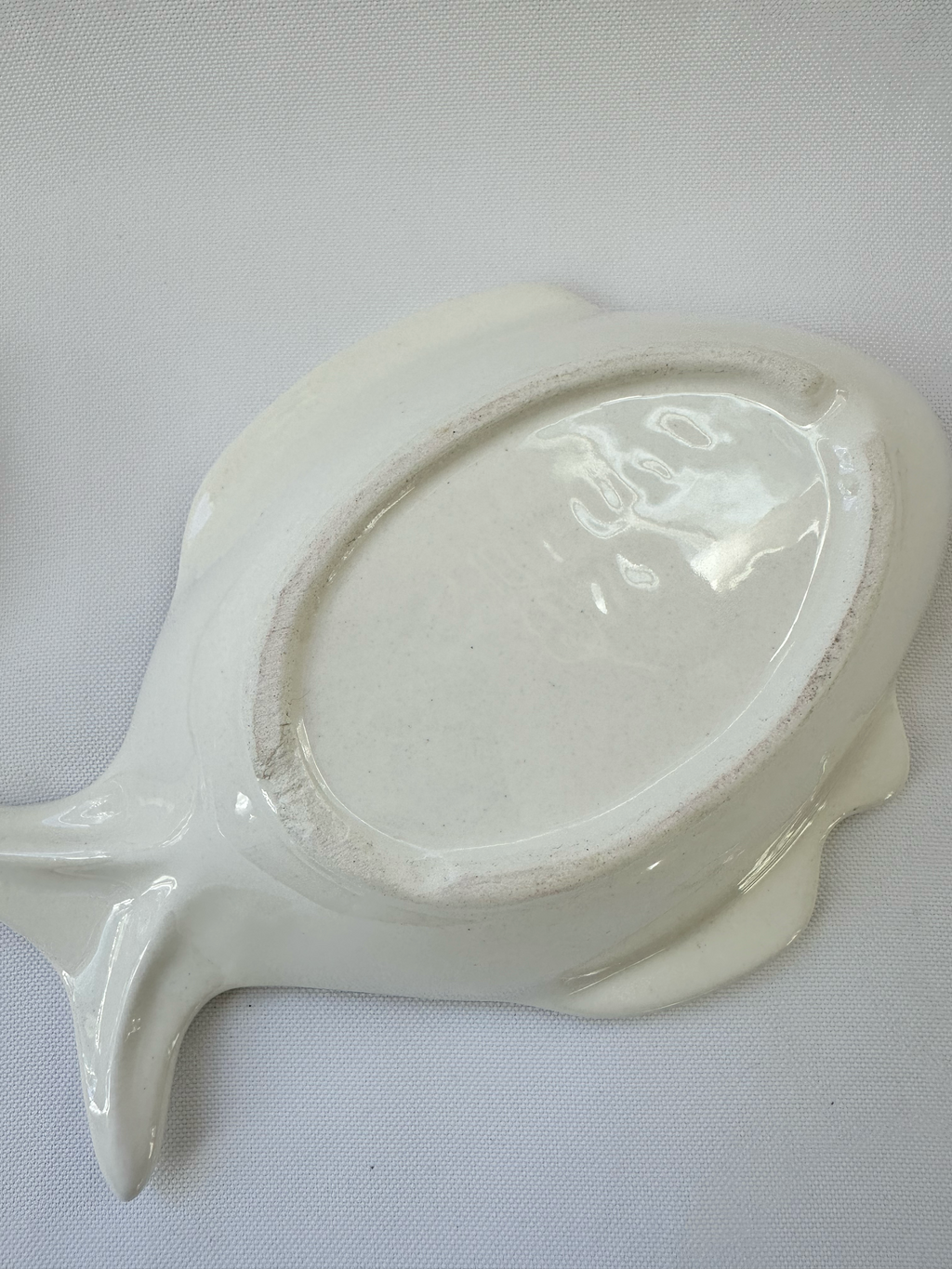 Vintage White Ceramic Fish Bowls — Set of 2