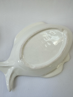 Vintage White Ceramic Fish Bowls — Set of 2