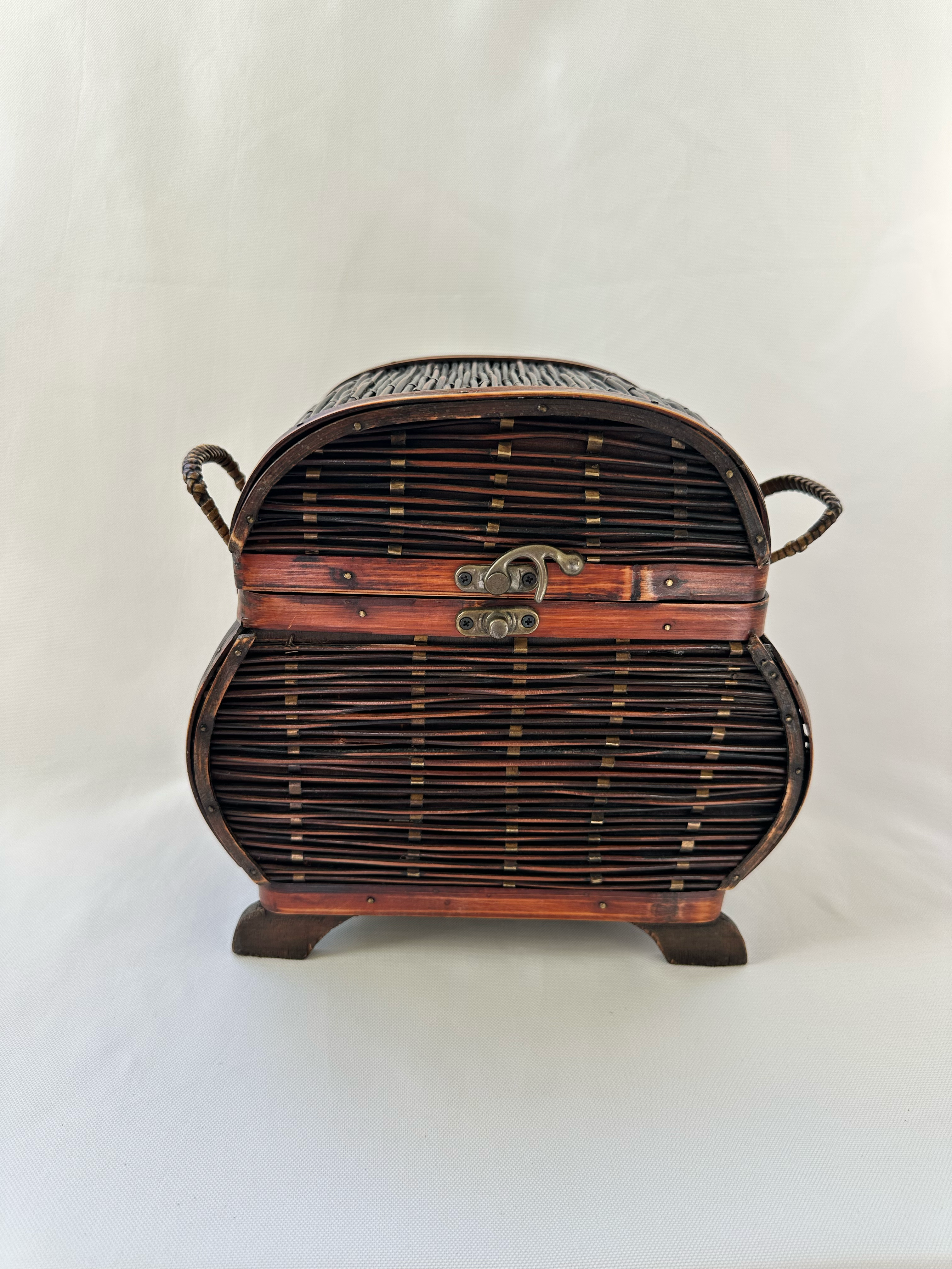Woven Arch Storage Chest, Attributed to The Bombay Company