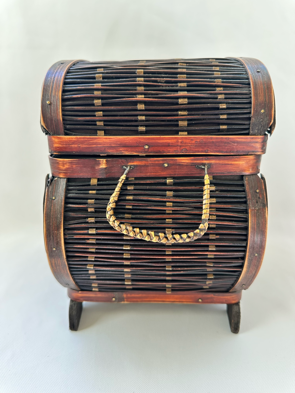 Woven Arch Storage Chest, Attributed to The Bombay Company