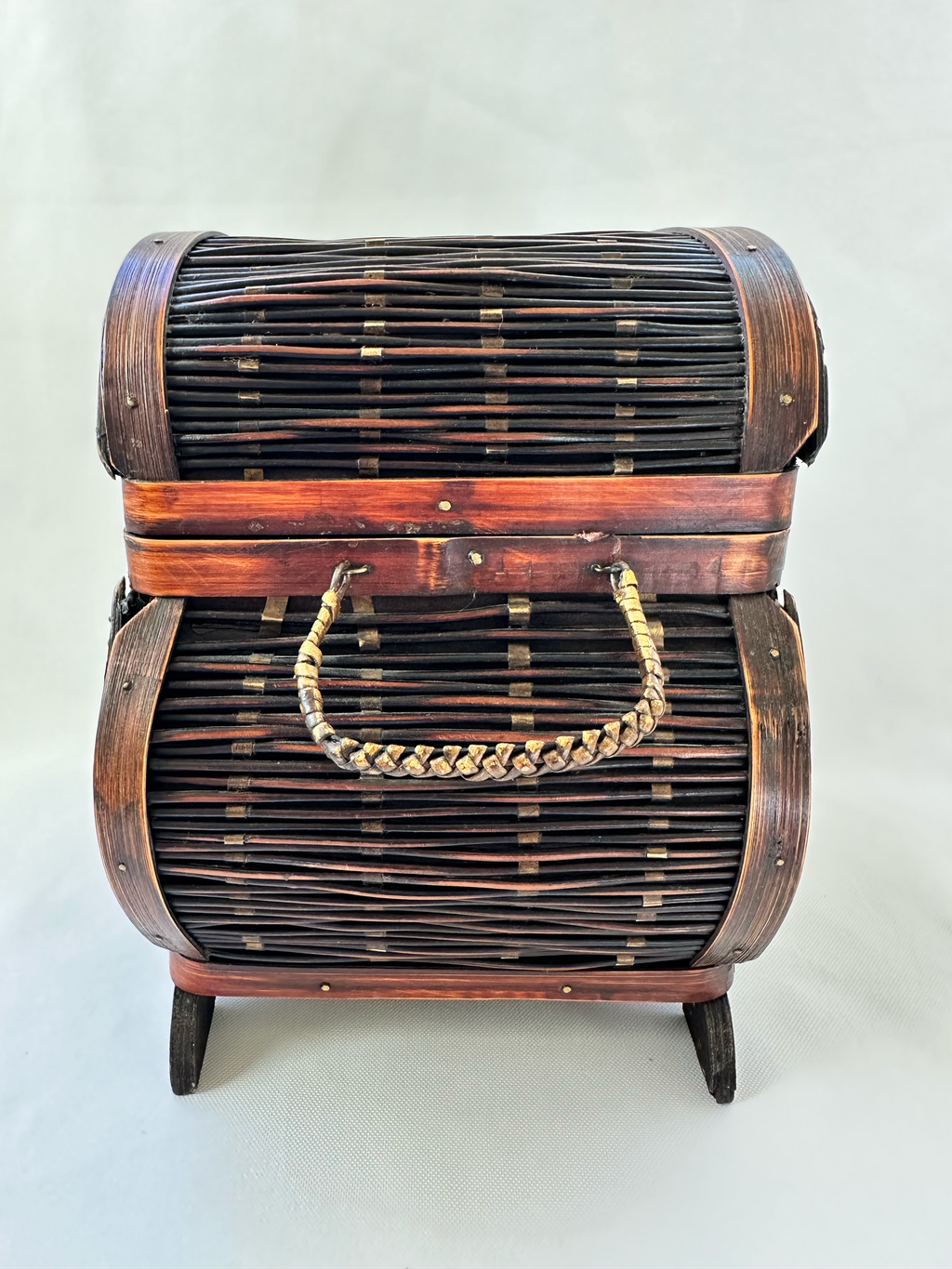 Woven Arch Storage Chest, Attributed to The Bombay Company