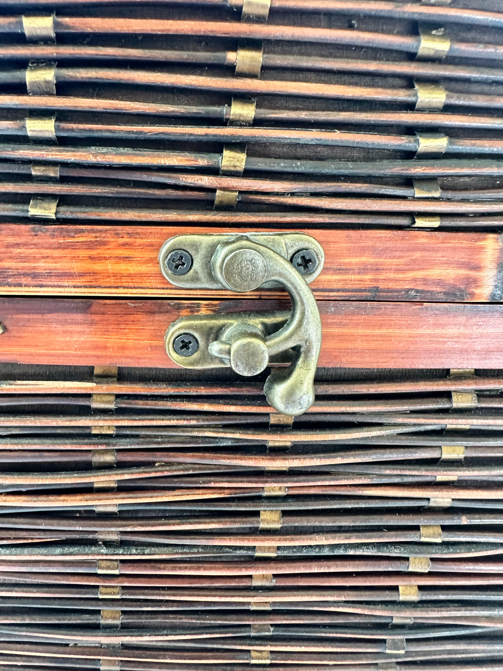 Woven Arch Storage Chest, Attributed to The Bombay Company