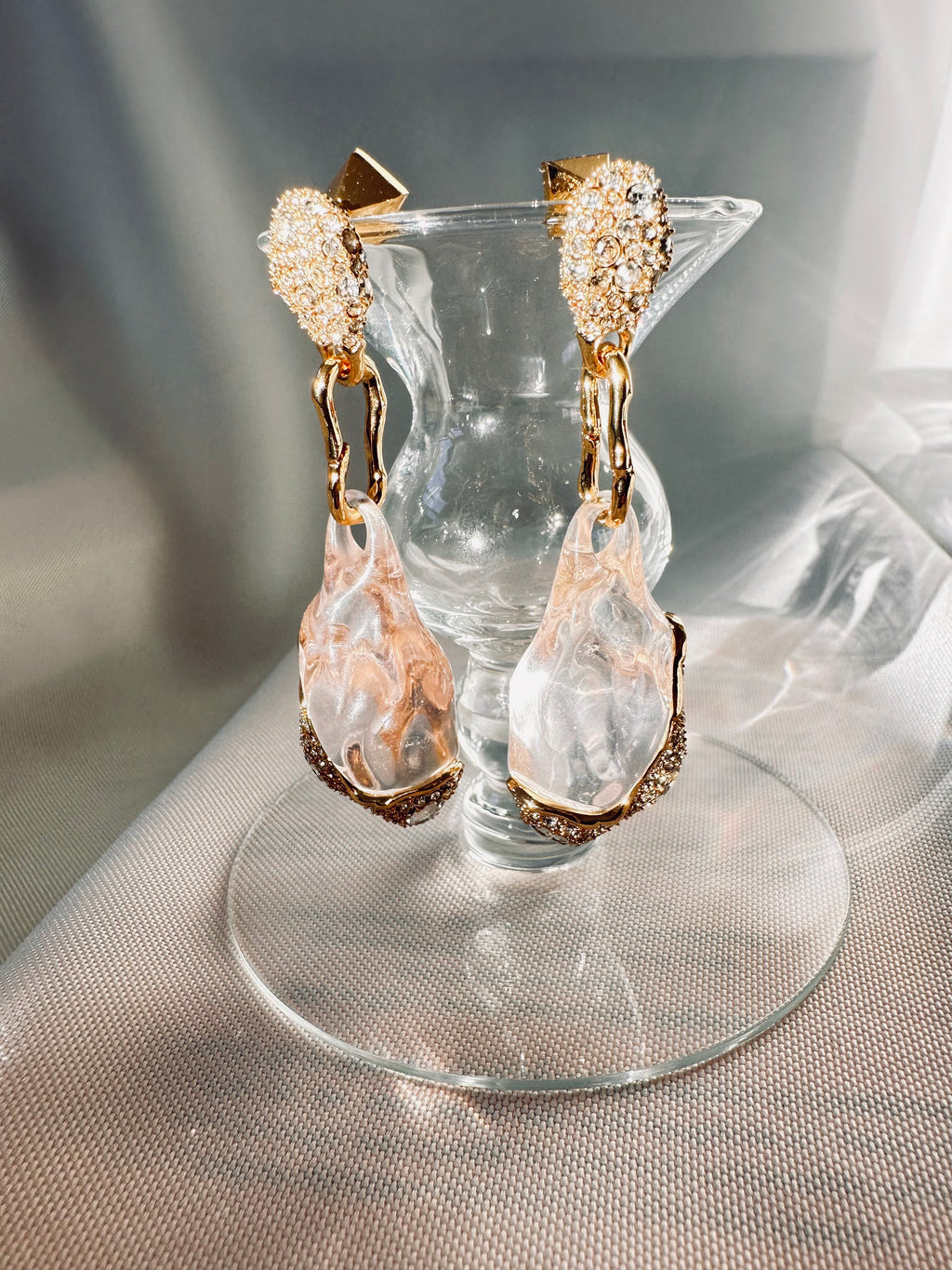 Alexis Bittar Liquid Lucite Crystal Pavé Drop Earrings