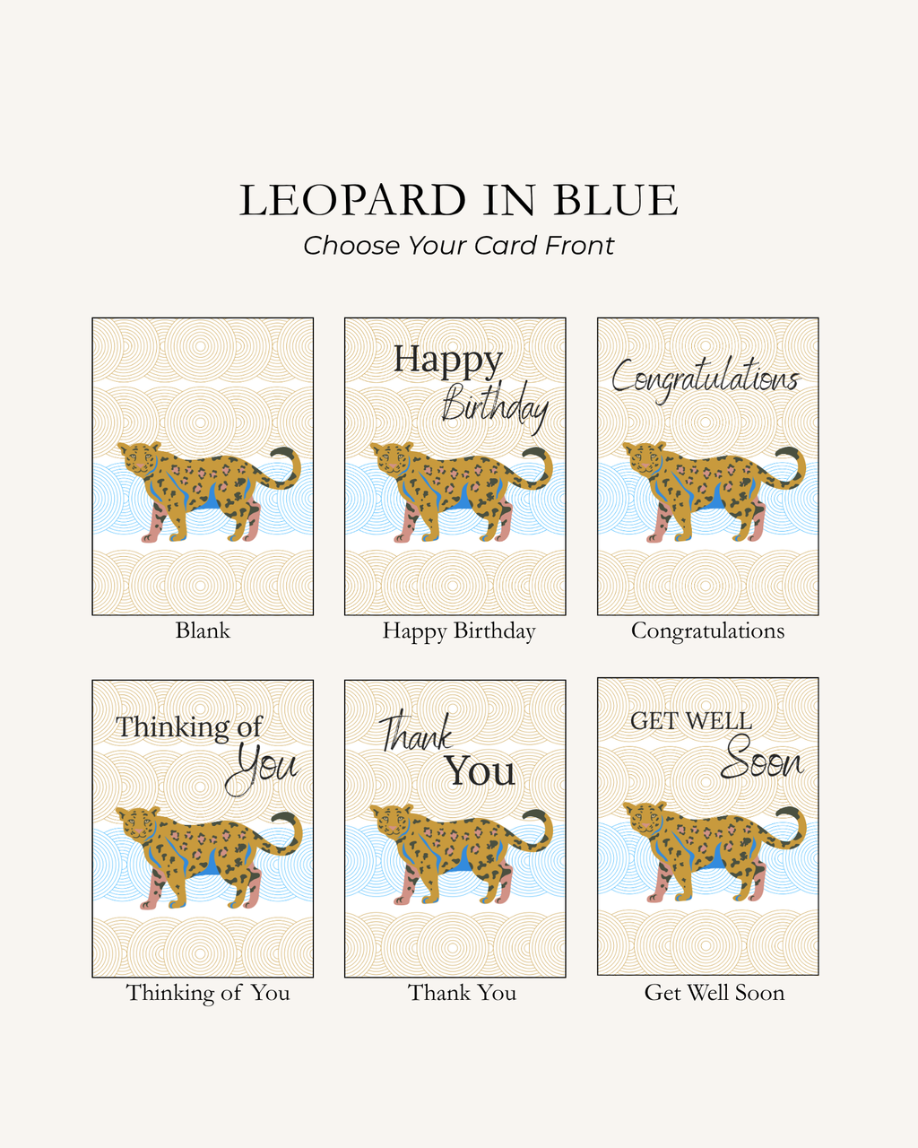 Leopard Note Card | Leopard in Blue