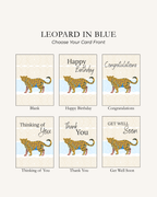 Leopard Note Card | Leopard in Blue