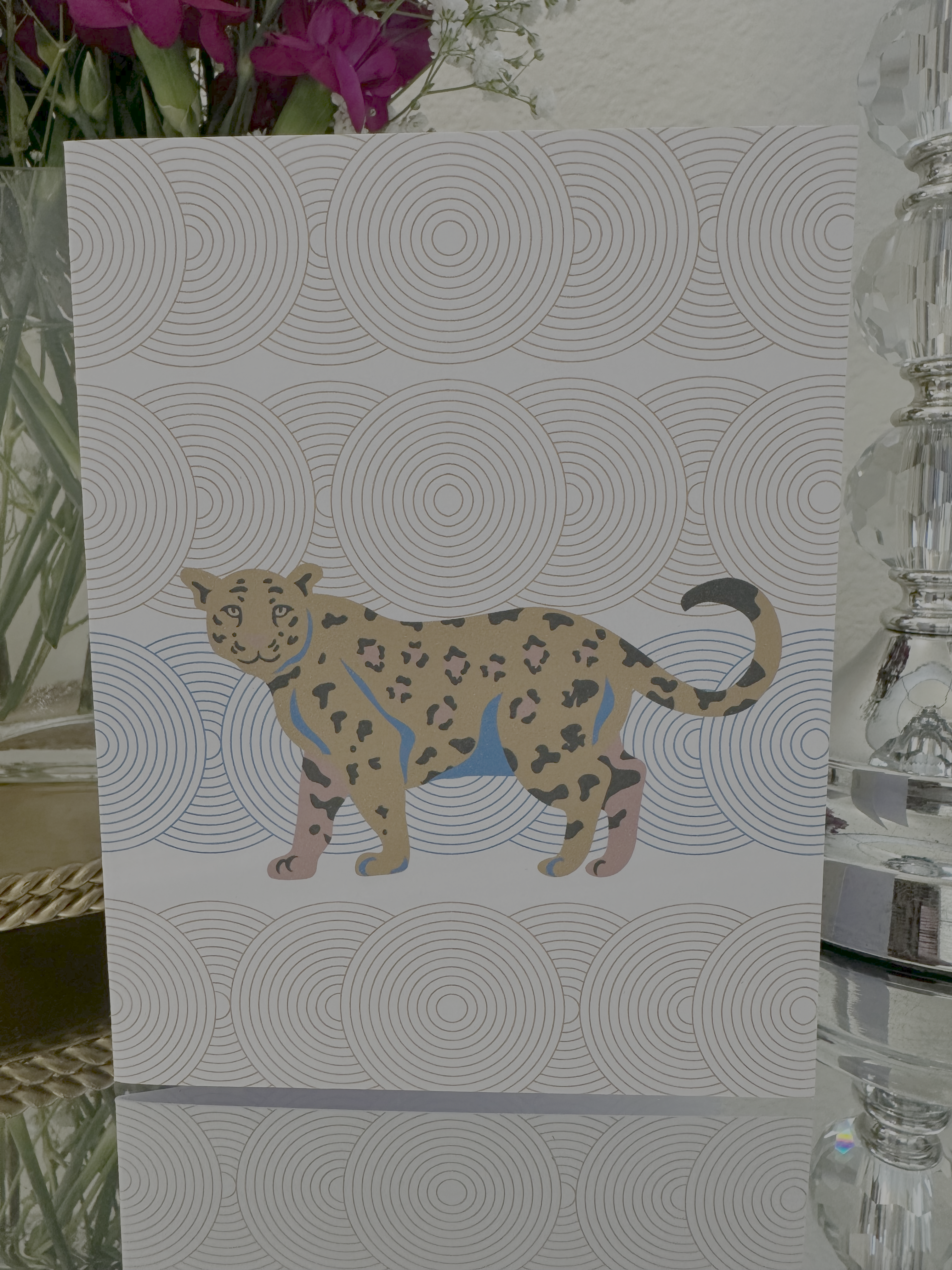 Leopard Note Card | Leopard in Blue