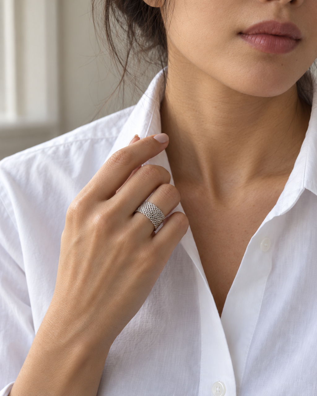 Tiffany & Co. Ring, Somerset Mesh, Size 5.5
