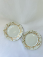 Two Haviland Limoges Chambord salad plates displayed side by side on a white backdrop.
