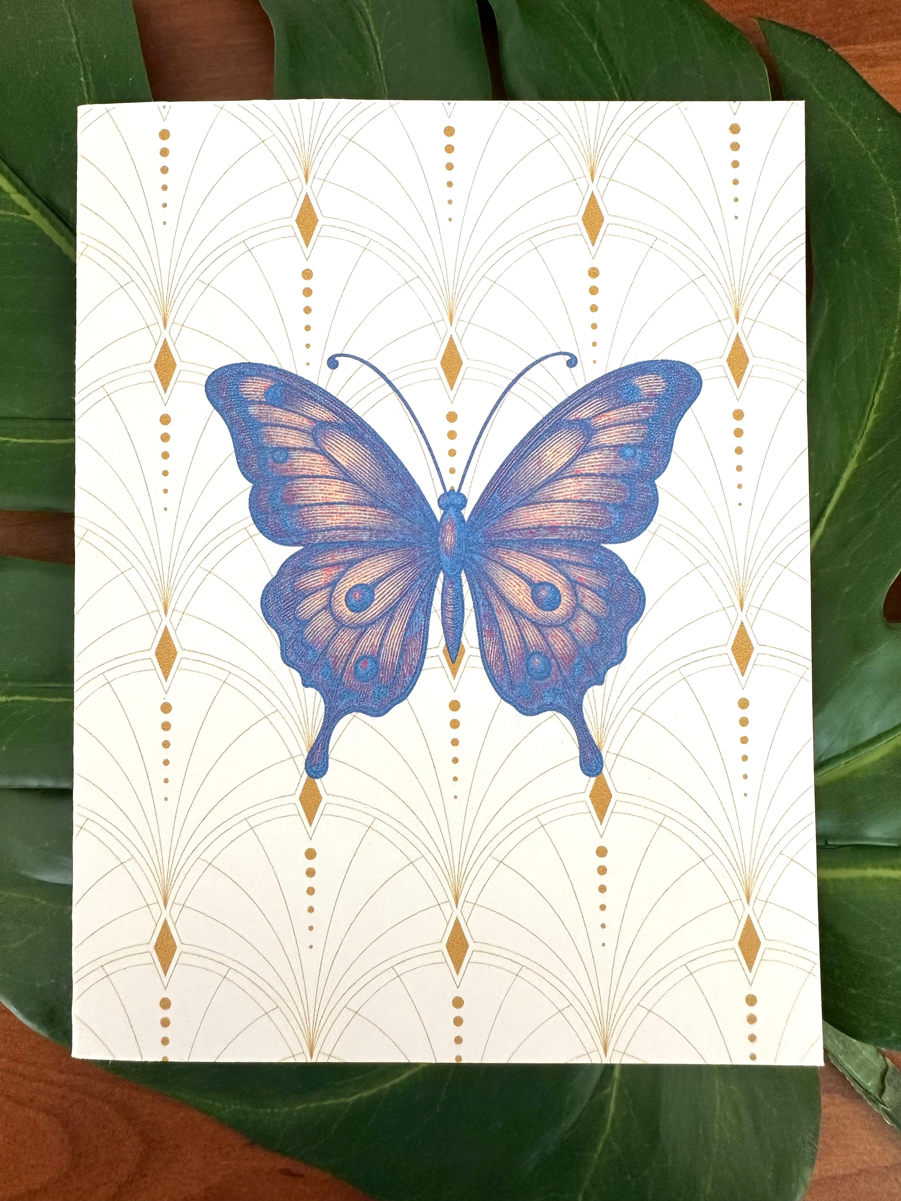 Butterfly Note Card | Vintage Glasswing