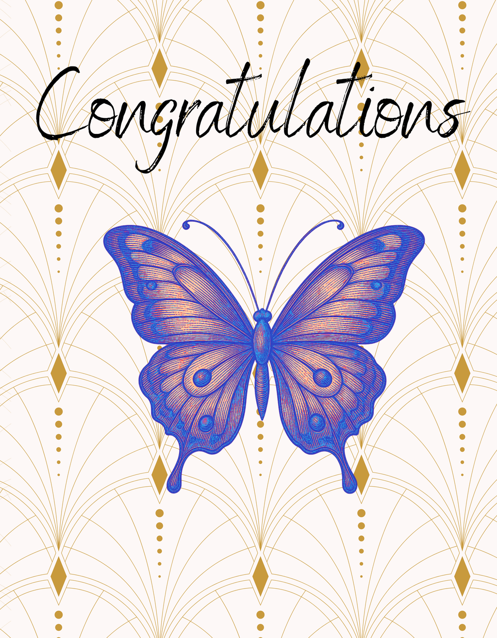 Butterfly Note Card | Vintage Glasswing