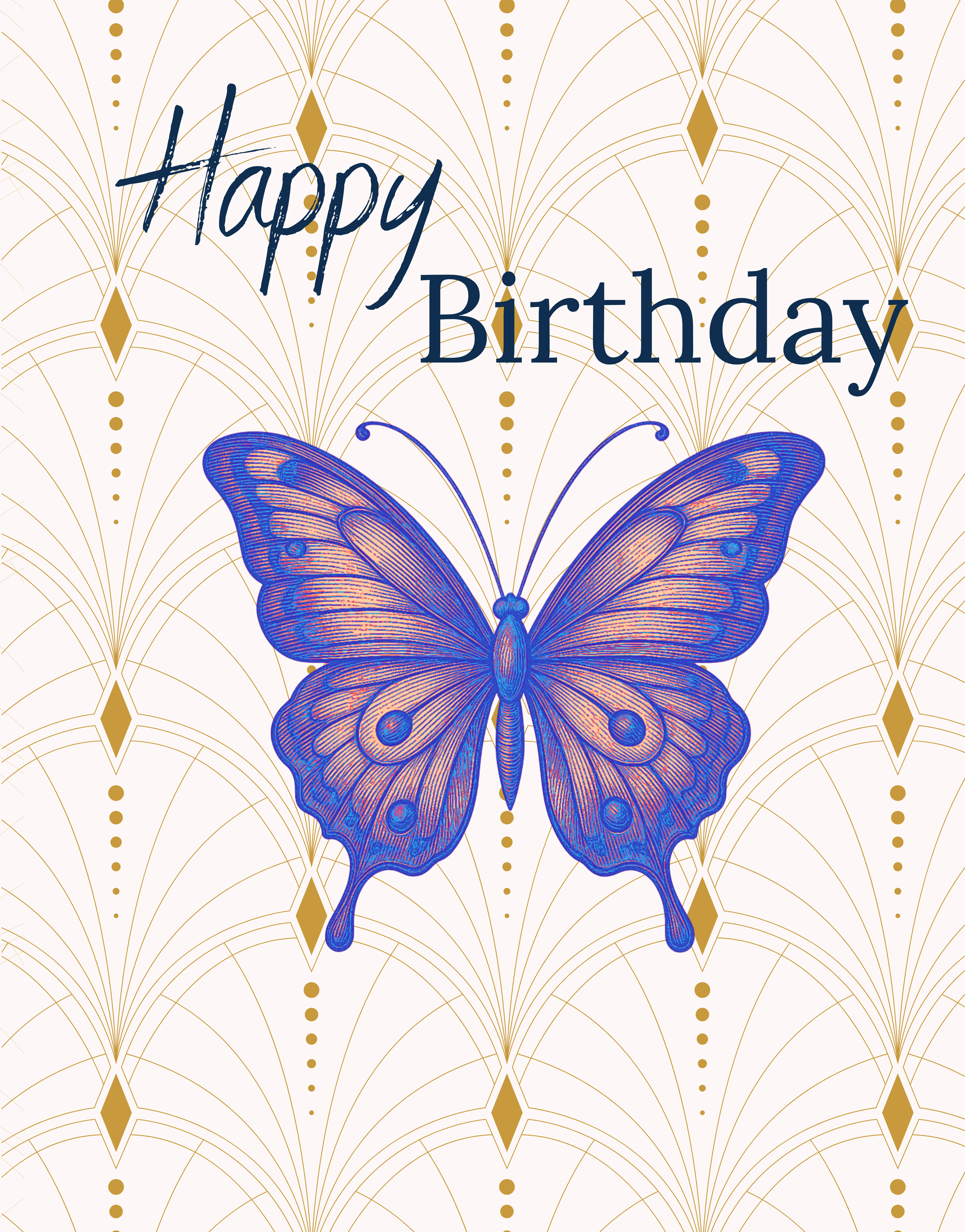 Butterfly Note Card | Vintage Glasswing