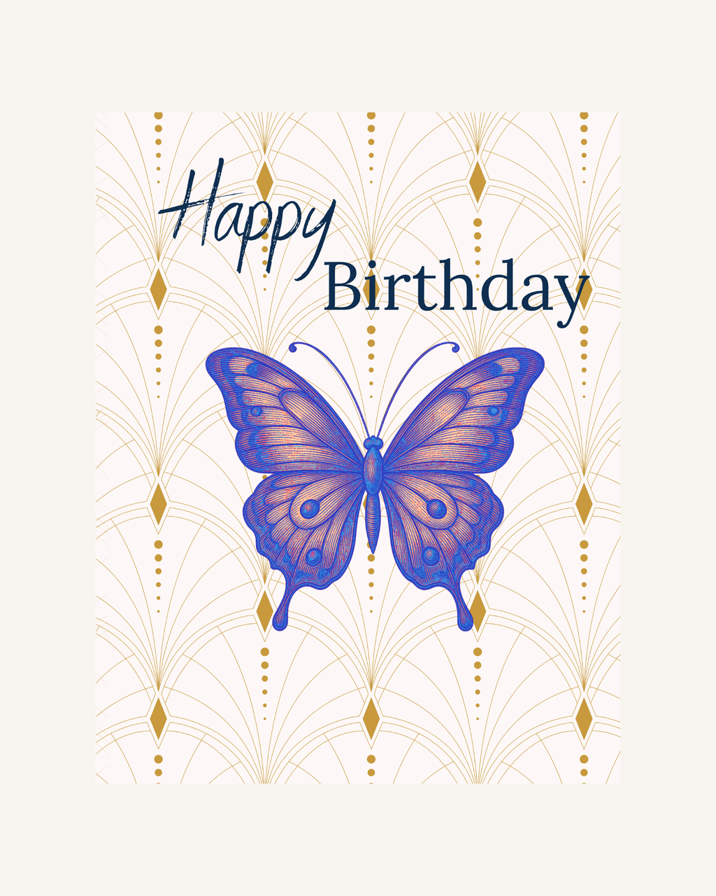 Butterfly Note Card | Vintage Glasswing