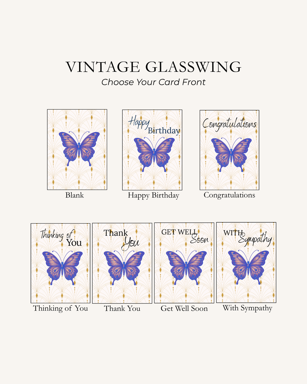 Butterfly Note Card | Vintage Glasswing