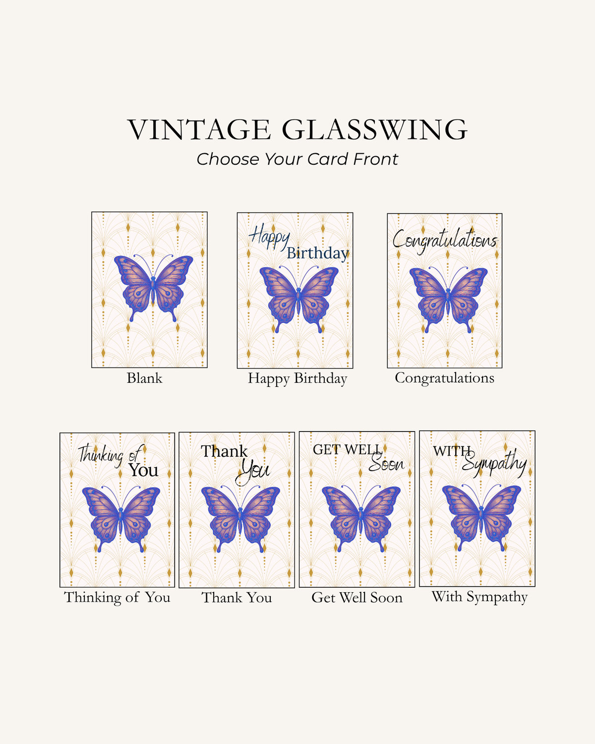 Butterfly Note Card | Vintage Glasswing