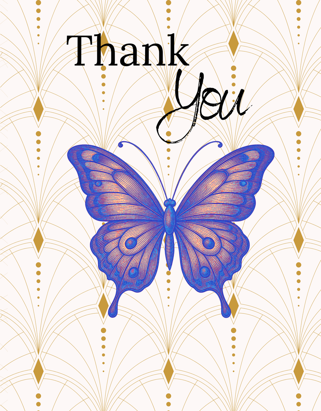 Butterfly Note Card | Vintage Glasswing