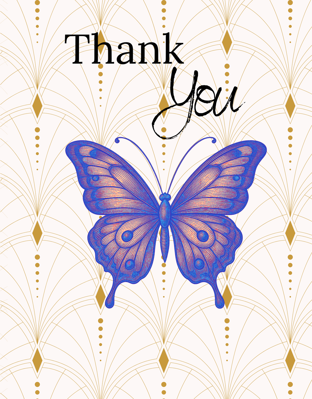 Butterfly Note Card | Vintage Glasswing