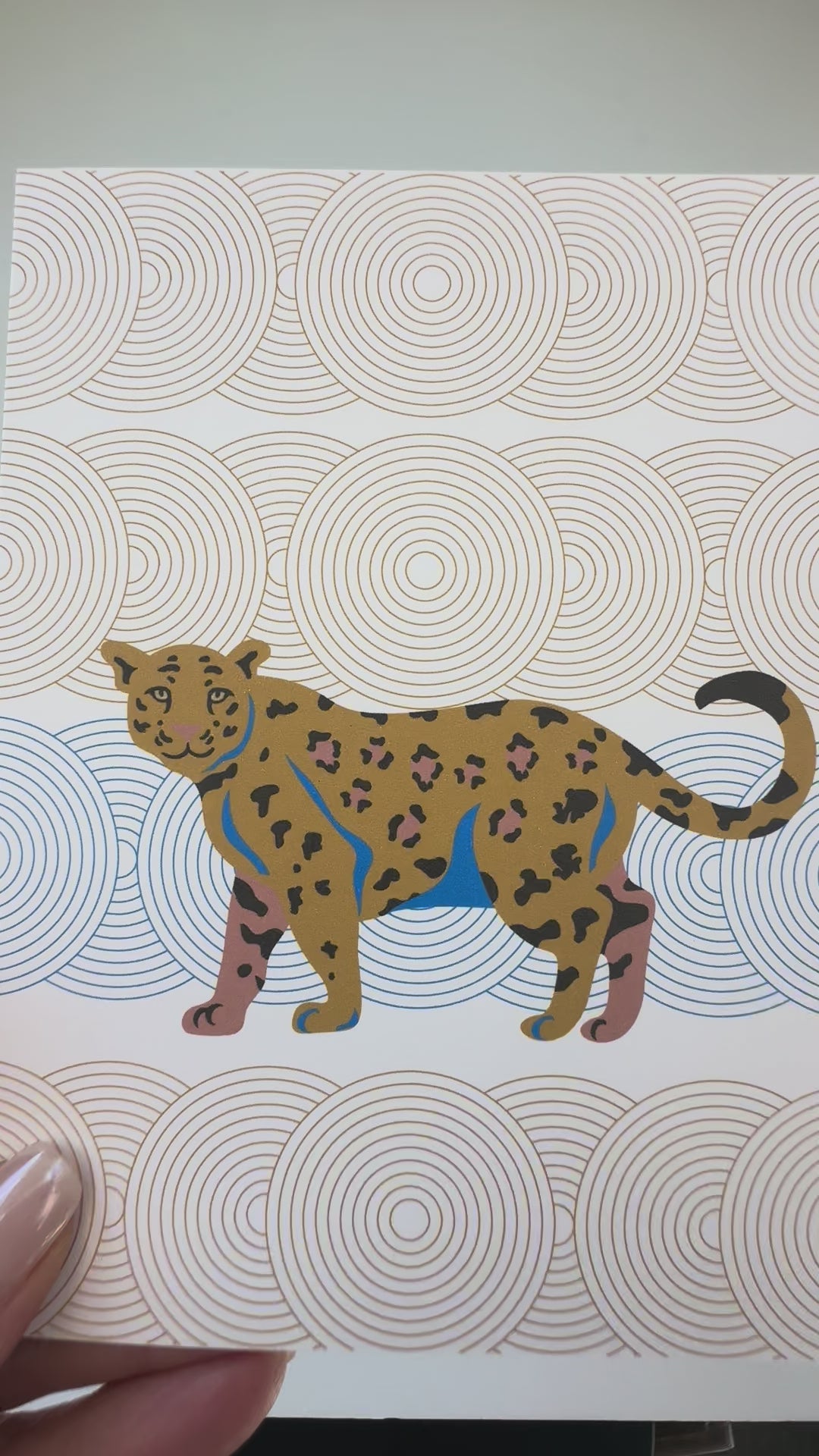 Leopard Note Card | Leopard in Blue