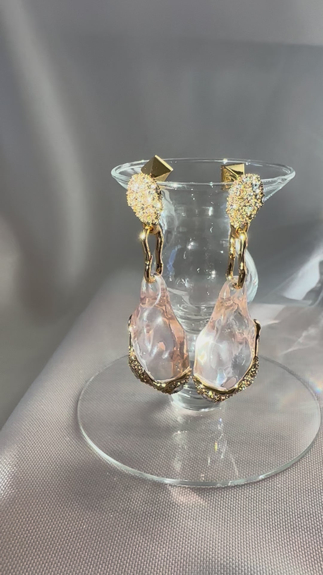 Alexis Bittar Liquid Lucite Crystal Pavé Drop Earrings