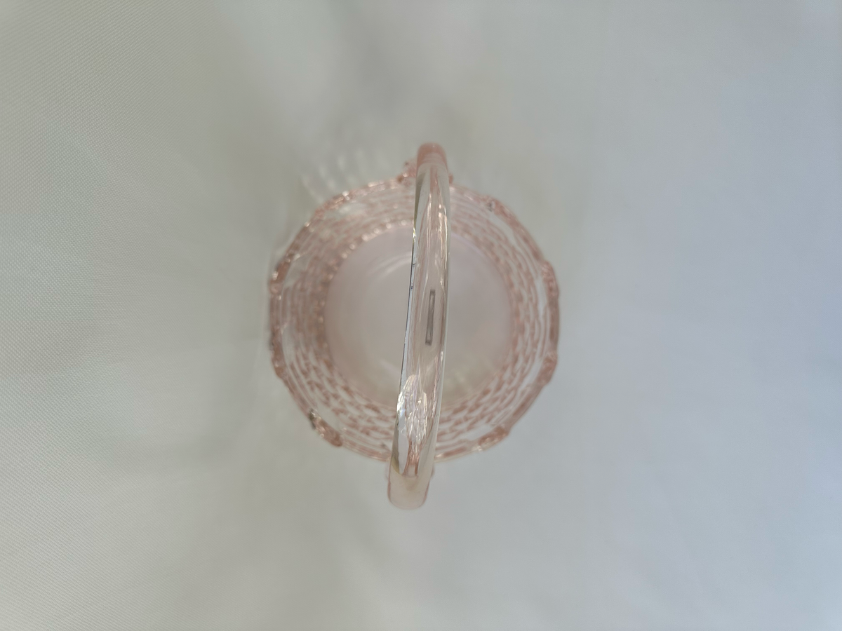 top down view of glass easter basket